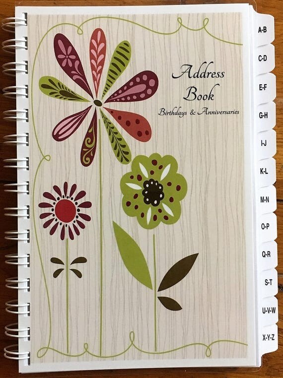 Large Print Address Book with AZ TABS Birthday Anniversary