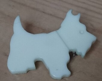 Vintage celluloid scottie dog brooch