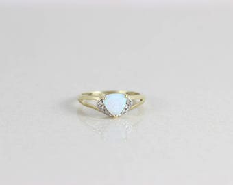 Vintage Opal and Diamond Ring Diamond Stack Ring Australian