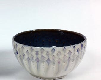 Drippy Purple Fish Scale Mermaid Bowl