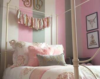 Painted Wooden Monogram - Dorm Room - Nursery - Bedroom - Wall Hanging - Wood Initial Decor