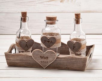 Sand Ceremony Set Wedding Unity Sand Ceremony Unity Sand Set Rustic Personalized Wedding Unity Ceremony Set Unity Sand Holder Wedding Unity