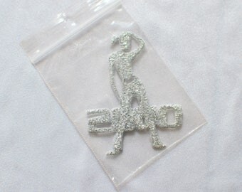 SILVER Y2K PATCH -disco, dance, shiny, glitter, girl, 90s, clueless, backpack, festival, spice girls, party, saturday night fever-