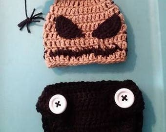 Crochet oogie boogie costume, baby oogie boogie, oogie boogie cosplay, inspired by NMBC