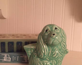 1950s Aqua Puppy Planter