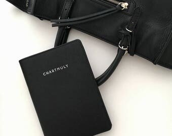 Leather Passport Holder- Personalized Passport Holder- Monogram Passport Holder- Passport Cases - Personalized Passport Cover (Black)