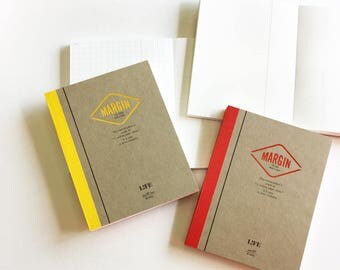 LIFE MARGIN MEMO - B7 size memo pads ( Plain / Grid ) | Japanese stationery