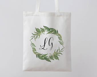 Personalized Tote Bag Floral Tote Bag white Tote Bag Personalised Tote Bag Bridesmaid Tote Bag Canvas Tote Custom Tote bag