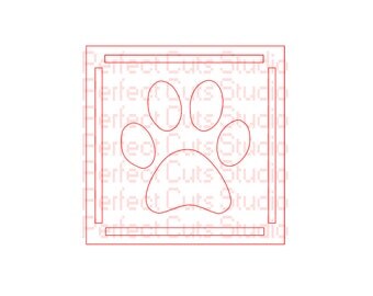 Framed Pet Paw SVG and Studio 3 Cut File - Cat Paw svg File - Dog Paw SVG File - Paw Cutouts - Dog Paw Stencil - Animal Paw Circut Stencil