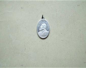 St. Philip Neri - Vintage Medal or Pendant - Oval - Metal - Queen of Angels - Catholic - Holy Charm