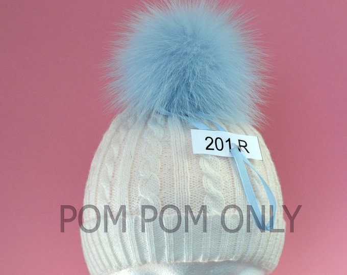 6" REAL FUR POM Pom! Fox Fur Pom Pom, Fox Pom-Pom, Blue Pom Pom, Genuine Fur Pom Pom, Winter Hat Pom Pom, Women Pom Pom Hat, Knitted hat