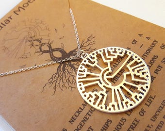 Phylogenetic Tree Necklace-Hillis Plot Necklace-Evolution Jewelry-Biology Jewelry-DNA Jewelry-Tree of Life Necklace-Science Gift