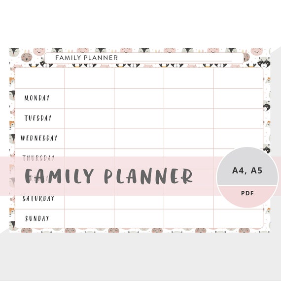 Printable Family Planner Family Planner To Print Printable