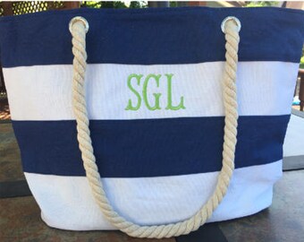 Monogram Tote Bag, Canvas Tote Bag, Royal Blue Tote Bag, Black Tote Bag, Red Tote Bag, Pink Tote Bag, Striped Tote Bag, Personalized Tote