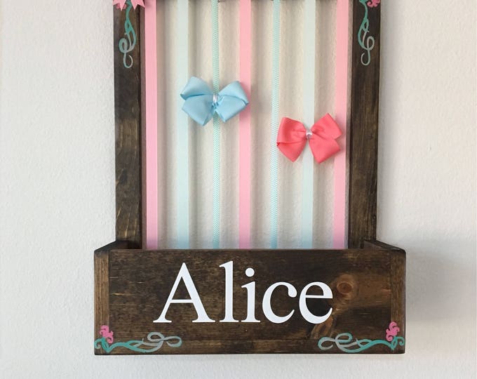 Rustic Hair Bow Holder, Rustic Nursery Decor, Personalized Hair Bow Holder, Headband Holder, Baby Bow Holder, Baby Shower Gift, Hair Bows