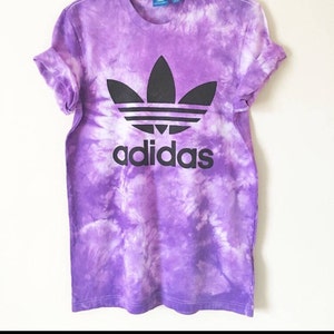Unisex Authentic Adidas Originals Tie Dye purple T-shirt S-XXL