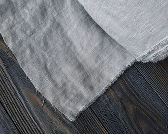 Softened dove grey linen fabric by the meter, natural linen light grey fabric, soft pastel grey washed linen fabric by the yard 7oz 200GSM