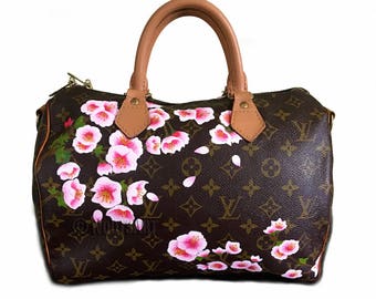 Custom hand painted Louis Vuitton bag...Monogram...Customer