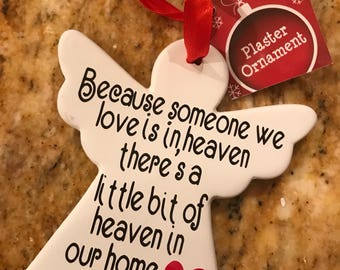 heaven ornament, angel ornament, personalized ornament, heave in our home, ornament, christmas ornament, heaven in our home ornament, gift