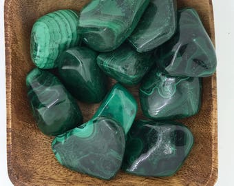 Malachite Tumbled Large - Tumbled Malachite - Heart Chakra - Insomnia Help - Reiki - Energy Healing