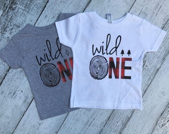Wild One, First Birthday, buffalo plaid, wild one, birthday shirt, first birthday shirt, one, lumberjack, first birthday outfit, hunter