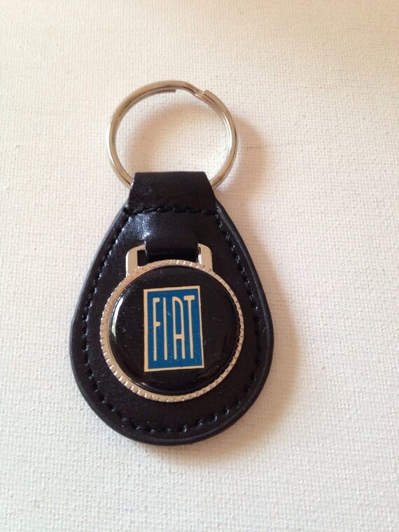 Fiat Keychain Black Leather Key Chain
