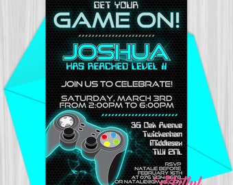Printable Video Game Party Invitation