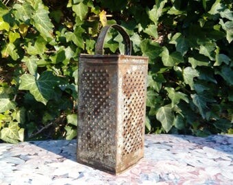 Antique Rare Bulgarian Tin Circular Cheese Grater 1950s