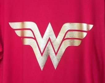 Wonder Woman Shirt, Wonderwoman Shirt, Wonder Woman logo, Superhero Shirt, Plus Size, Extended Sizes