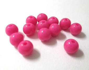 10 6mm pink acrylic beads