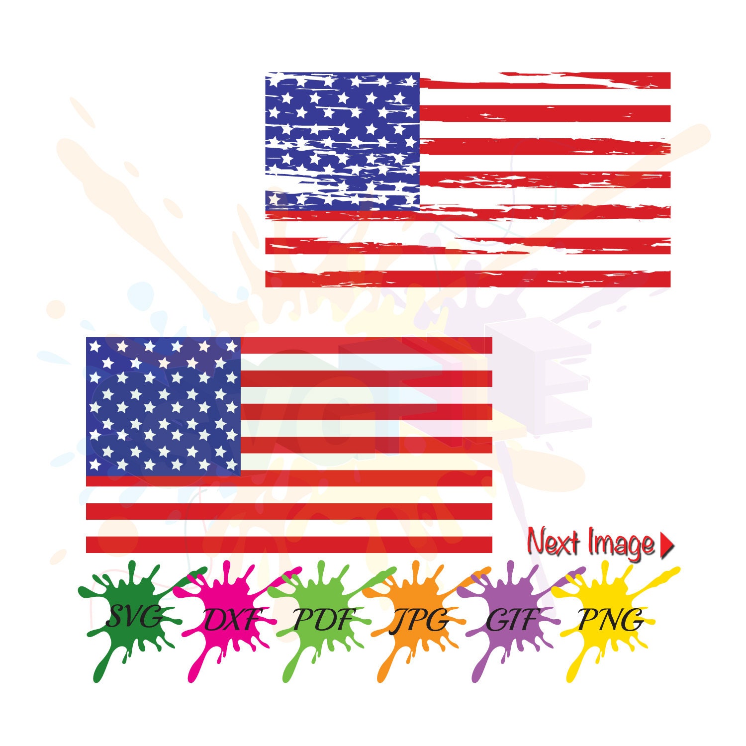 Download Distressed American Flag SVG Files for Cutting Cricut Designs