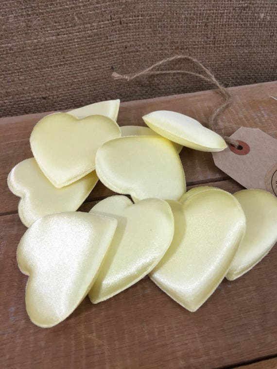 Padded Satin Hearts For Crafts, Applique, Hanging Hearts Inners, Valentine's Decor, Wedding Decor, Embellishments - Set of 25 ( 6cm x 6cm)