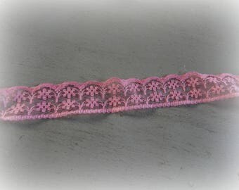 pink color lace - 100 cm long and 2 cm wide