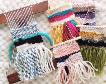 CUSTOM Mini Woven Wall Hanging/Ornament, Tiny Weaving, Made to Order