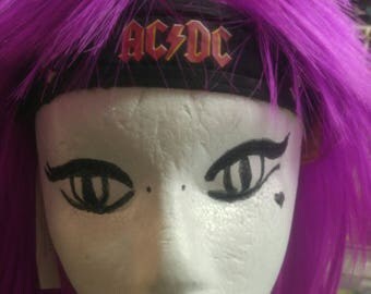 AC/DC Leather and cloth with studs headband from the 1980s
