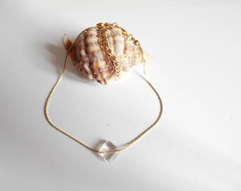 transparent Pearl Golden serpentine anklet