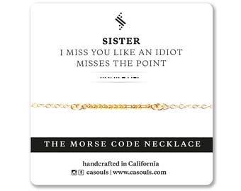 SISTER Morse code Necklace - Bracelet | Sister Unique Birthday Gift, Sisters Gift, Best Sister Gift, Necklace Gift - Silver, Gold, Rose Gold
