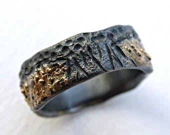 organic viking ring celtic wedding band tree of life ring black silver 14k gold - Viking Wedding Rings organic viking ring celtic wedding band tree of life ring black silver 14k gold - Viking Wedding Rings