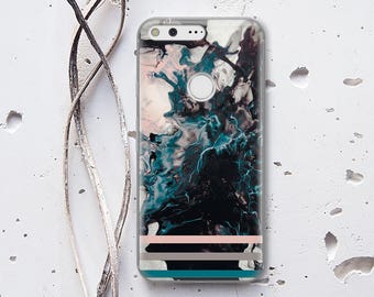 Black Marble Phone Case Google Pixel Case Clear Phone Cover Huawei P9 Lite Case Transparent Plastic Case HTC 10 Cover Google Pixel XL 115