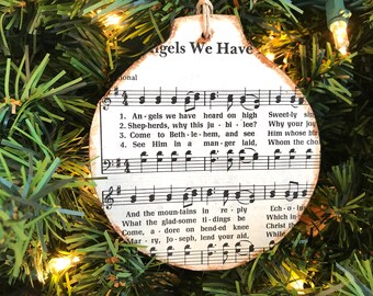 Star Ornament Christmas Music Ornament Christmas Hymn