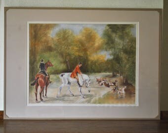 Painting of a hunting scene.