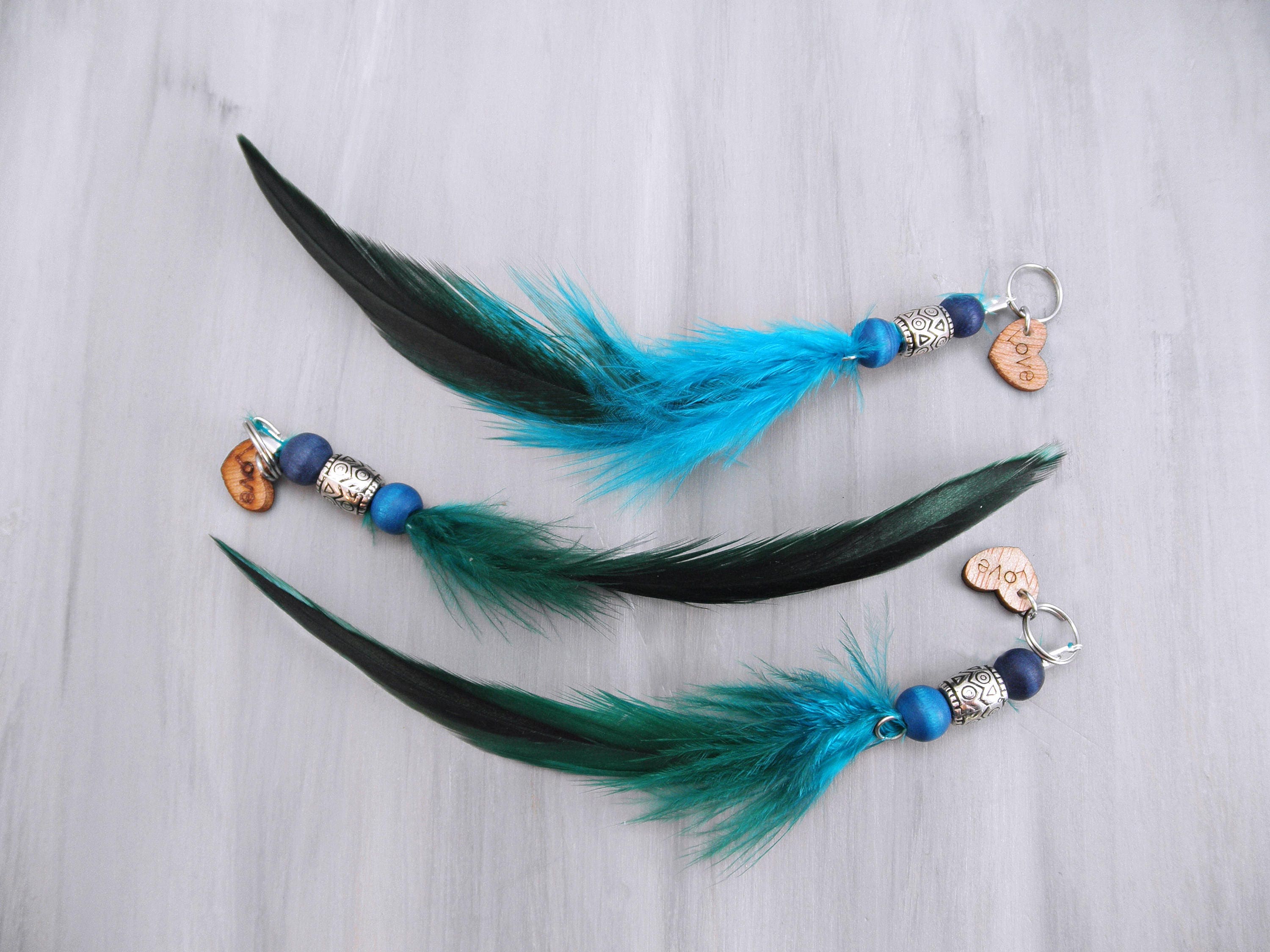 Blue feather horse bridle charm Horse Jewelry Horse halter