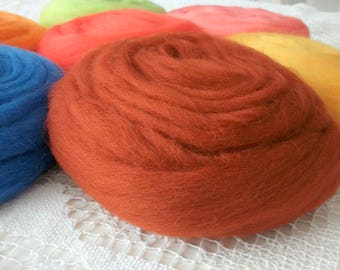 50g 2.5 m wool carded terracotta 4409 for felting, needle & water.