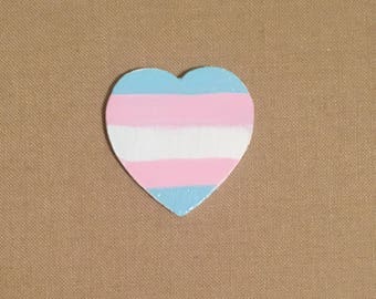 Transgender Pin, Trans Pin, Trans Flag, Trans Pin, Pride Pin, Trans Heart
