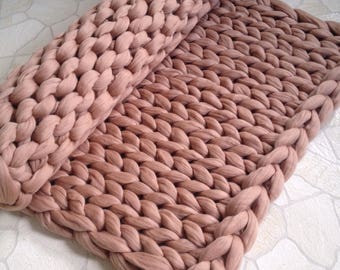 Chunky knit blanket. Chunky knit throw. Merino blanket. Arm knit blanket. Super chunky blanket. Super thick blanket. Decor home & bedroom