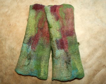 Leg warmers wrist warmers 'Lampone II' Nuno felt