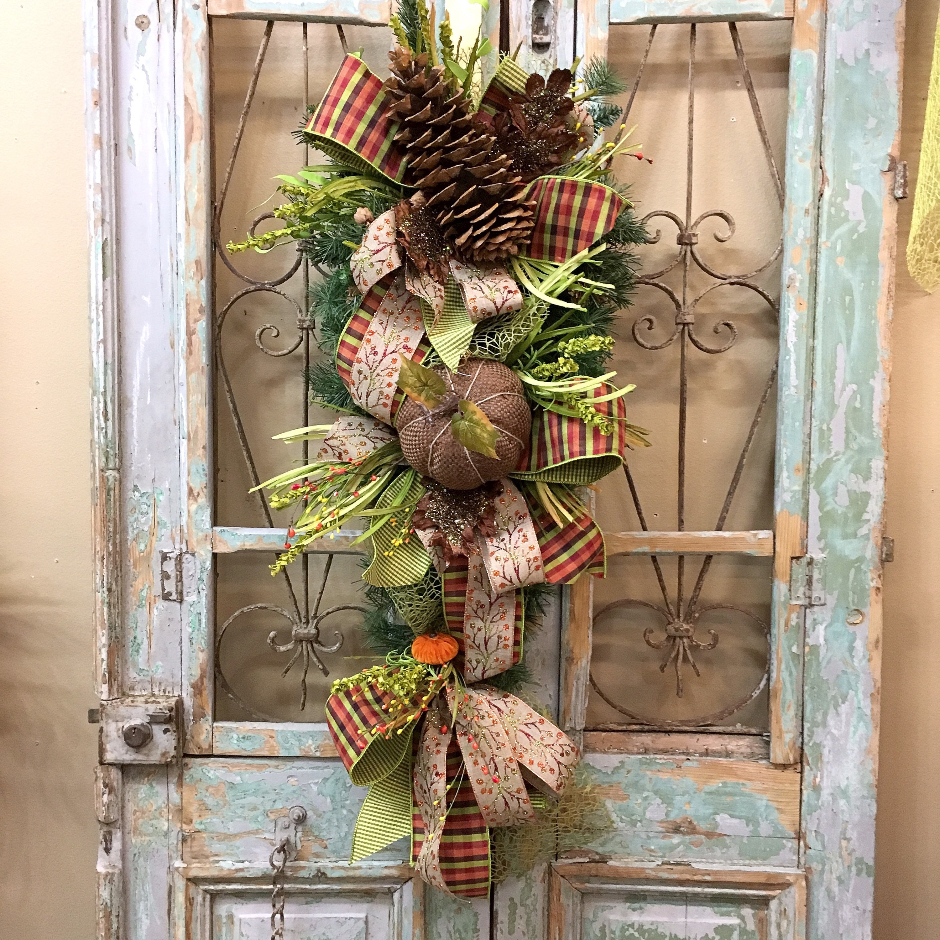 Fall Door Swag Fall Wreath Door Swag Fall Swag Door Decor