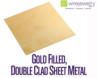 Gold Filled Sheet Metal, Double Clad, Half Hard, 4 Inch Width, Various Gauges and Lengths