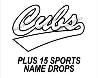 Cubs Swoosh Download Files - SVG, DXF, EPS, Silhouette Studio, Vinyl Cutting Files, Digital Cut Files - Use with Cricut and Silhouette