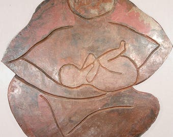 sculpture-table "Woman with child" - unique